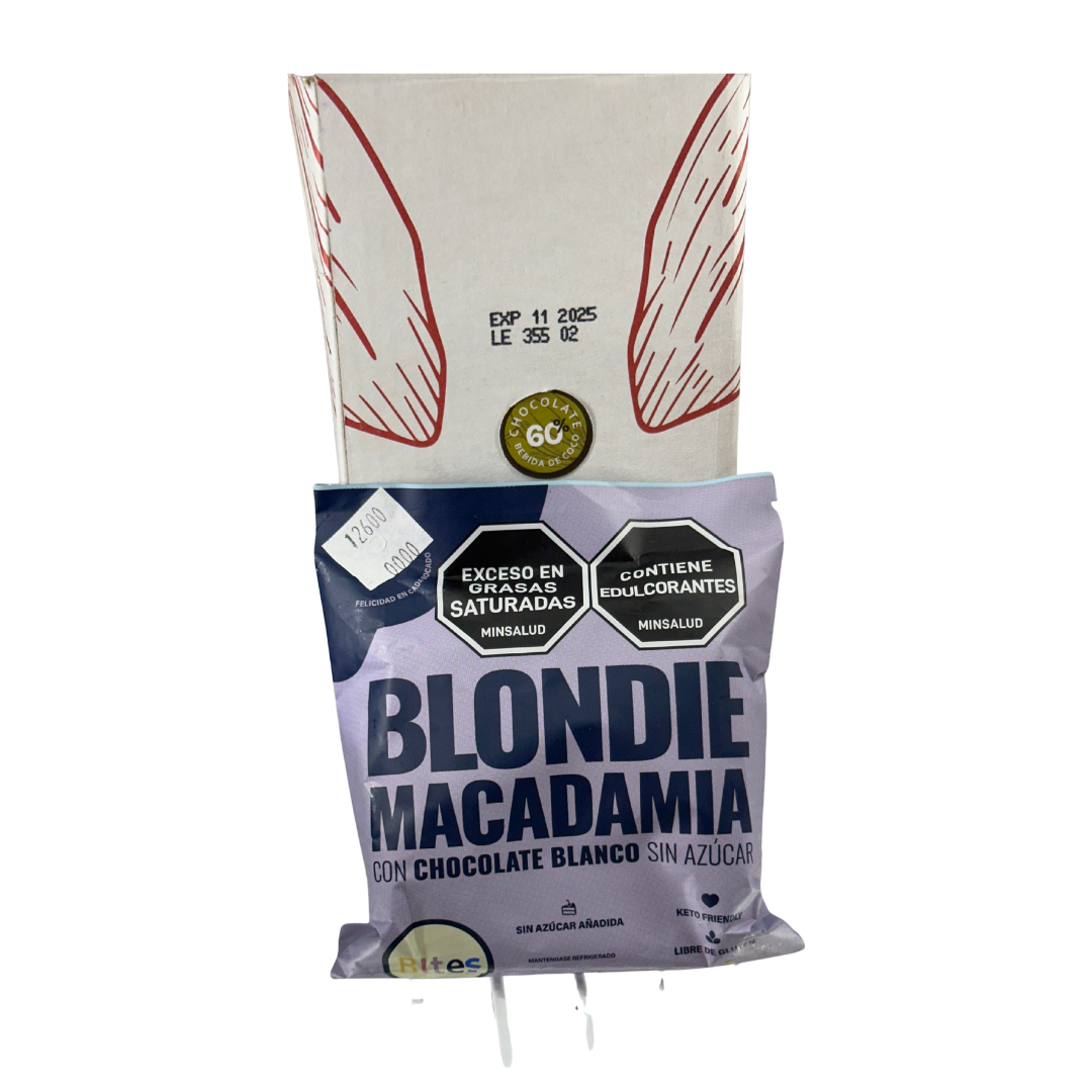 BLONDIE MACADAMIA CON CHOCOLATE BLANCO