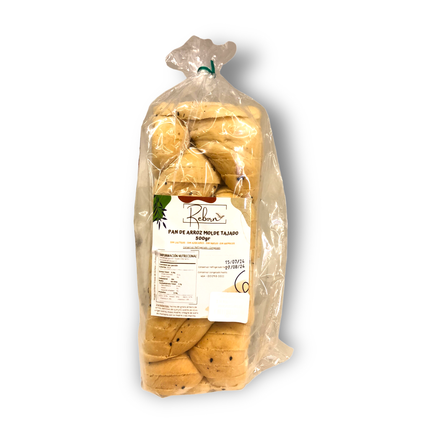 PAN TAJADO DE ARROZ REBORN X 500GR
