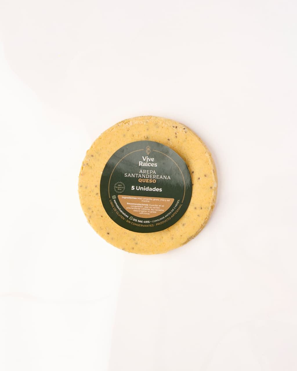 AREPAS SIN QUESO X 5UDS - VIVE RAICES