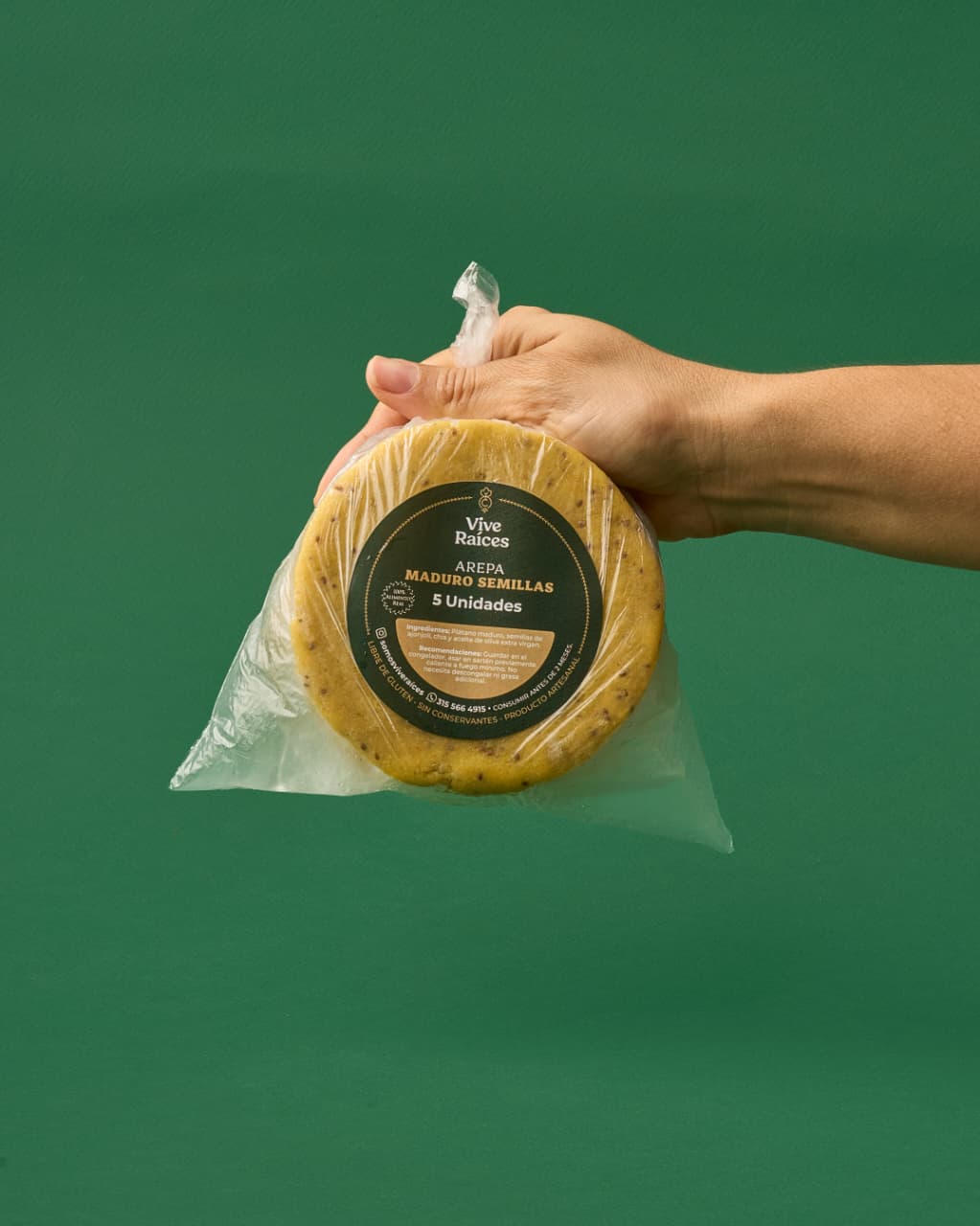 AREPAS SIN QUESO X 5UDS - VIVE RAICES