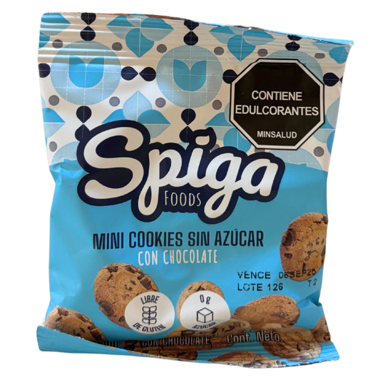 MINI COOKIES SIN AZÚCAR CON CHOCOLATE - SPIGA FOODS