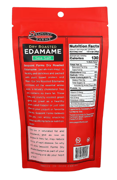 EDAMAMES TOSTADOS X 130GR - SEAPOINT FARMS