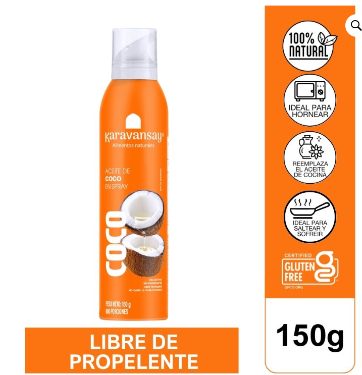 ACEITE DE COCO EN SPRAY X 150GR - KARAVANSAY
