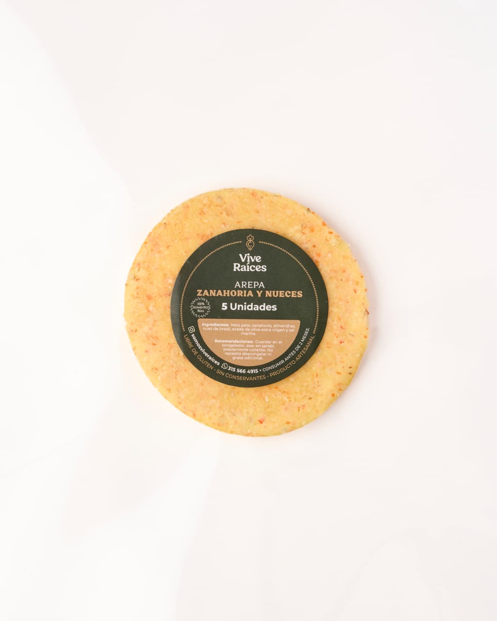 AREPAS SIN QUESO X 5UDS - VIVE RAICES